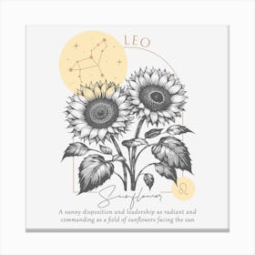 Leo Sunflowers. Canvas Print