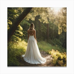 Wedding Bride In The Woods Canvas Print