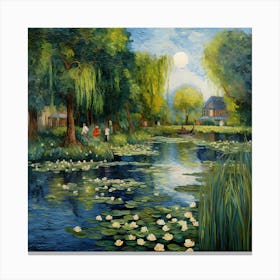 Soft Threads of Spring: Riverside Bliss 1 Canvas Print
