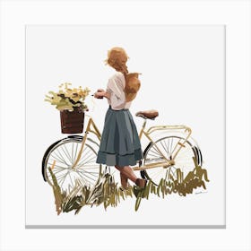 Bicycle fashion girl Canvas Print