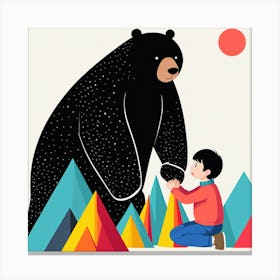 Bear With A Child 10 Canvas Print