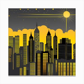 City Skyline 10 vector art Canvas Print