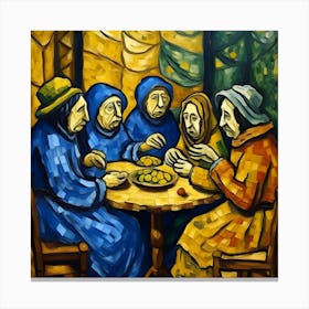 The Potato Eaters In The Style Of Van Gogh Canvas Print