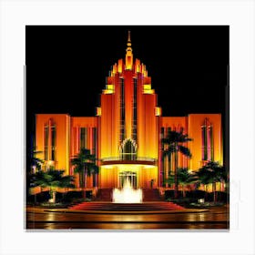 Temple At Night Canvas Print