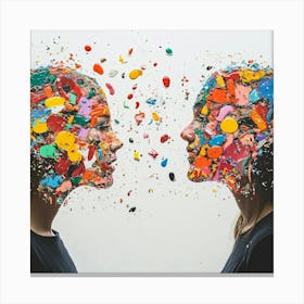 Two Women Face Each Other Canvas Print