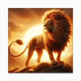 Lion At Sunset 19 Canvas Print