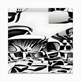 Abstract Black And White Painting Canvas Print