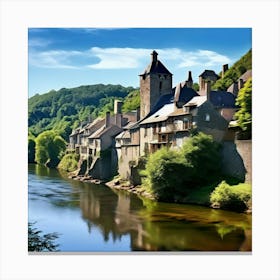 City River Castle Bridge Village Nature Europa History Aveyron Villa Nautical Tour Touris (1) Canvas Print