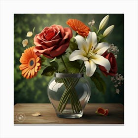 Flowers In A Vase Canvas Print