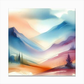 Watercolor Landscape Painting 34 Canvas Print