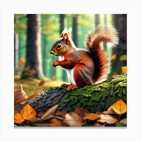 Squirrel In The Forest 388 Canvas Print