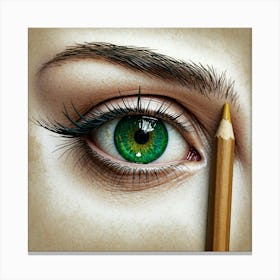 Eye With Pencil Canvas Print