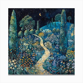 William Morris Inspired Paved Spring Garden Canvas Print