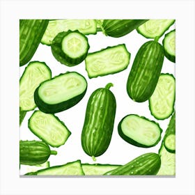 Cucumbers On A White Background 6 Canvas Print