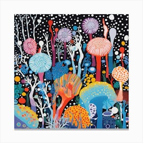 Mushrooms In The Forest 1 Canvas Print