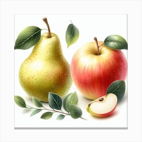 Pear and Apple 2 Canvas Print