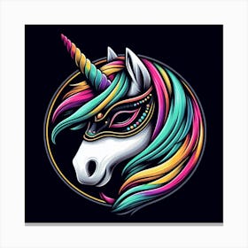 Unicorn Head Illustration Canvas Print