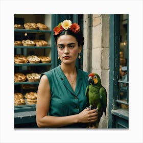 Frida Kahlo and the Bakery Canvas Print