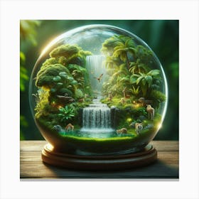 Glass Globe With Waterfall Canvas Print
