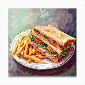 French Fries And A Sandwich Canvas Print