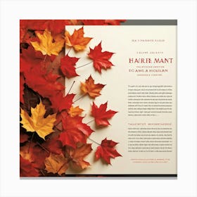 A Painterly Web Page Design Featuring The Compelling Hues Of Autumn Finely Rendered Leaf Shaped Tag (2) 1 Canvas Print