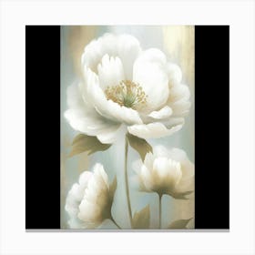 White Peonies Canvas Print