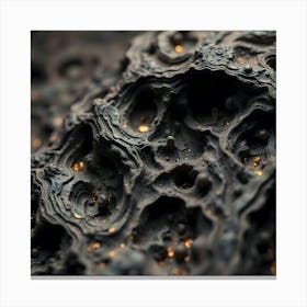 Close Up Of A Black Rock Canvas Print