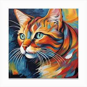 Colorful Cat Painting Canvas Print