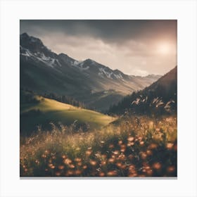 Sunset In The Mountains Canvas Print