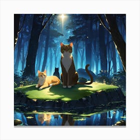 Cat In The Forest Canvas Print