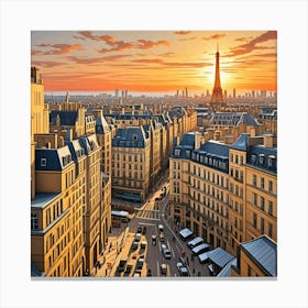 Paris, France Cubism Style Canvas Print