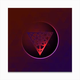 Geometric Neon Glyph on Jewel Tone Triangle Pattern 492 Canvas Print