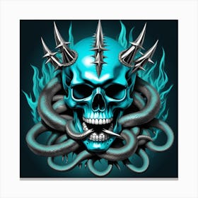Skull With Spikes 3 Canvas Print