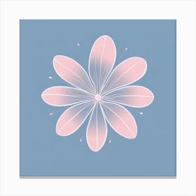 A White And Pink Flower In Minimalist Style Square Composition 458 Canvas Print