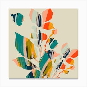 Colorful Poplar Tree Leaf Square Canvas Print