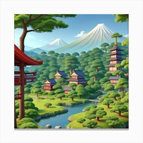 Japanese landscape 4 Canvas Print