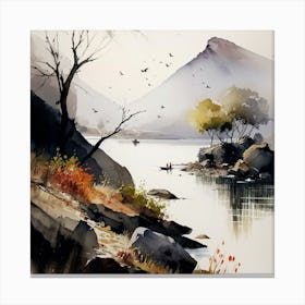 Water Landscape Painting Canvas Print