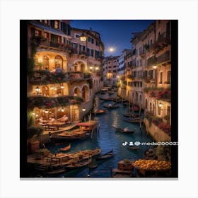 Venice At Night Canvas Print