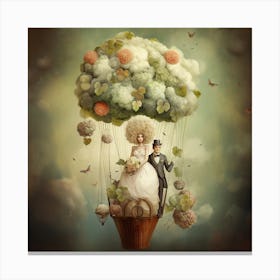 Wedding In A Hot Air Balloon Canvas Print