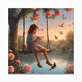 Swinging Girl Canvas Print