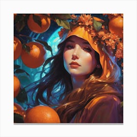 Oranges Woman Canvas Print