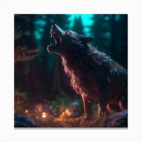 Wolf In The Woods Canvas Print