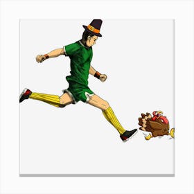 Soccer Player Thanksgiving Day Funny Turkey Fall Autumn Canvas Print