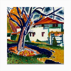 House With Tree Canvas Print