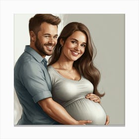 Pregnant Couple Canvas Print