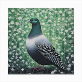Ohara Koson Inspired Bird Painting Dove 1 Square Canvas Print