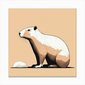 A Cute Minimalistic Simple Capybara Side Profile C (2) Canvas Print