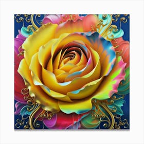 Abstract painting of a magical organic rose 12 Canvas Print