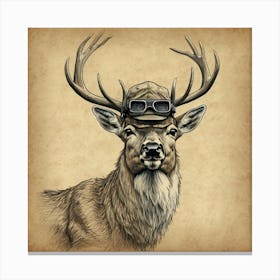 Deer With Goggles Canvas Print