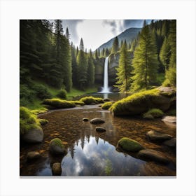 Waterfall In The Forest Canvas Print